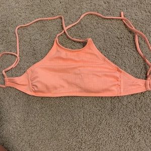 halter orange bathing suit top